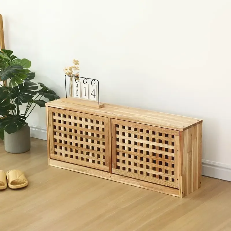 Solid wood tipping bucket shoe cabinet ultra-thin household door simple economical foyer storage entrance can sit small