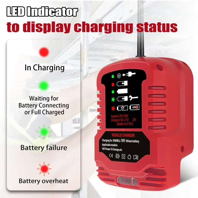 ABGI Portable Li- Battery for 18V Power X-Change Series, Mini Compact Car 12V/24V