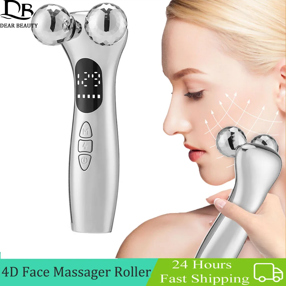 2023 EMS Pulse Neck Face Massager Roller 4D Facial Lifting Machine Anti Aging Wrinkle Removal Dark Circles Eye Care Beauty Tool