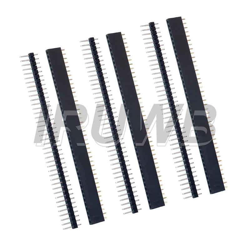 20 Pcs 2.54 Breakable Pin Header PCB JST Connector Strip For Arduino DIY Kit 10 Pairs 40 Pin 1x40 Single Row Male And Female