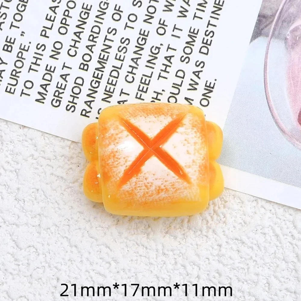 8/16/24pcs Shiny Cartoon Bear Bread Resin Flatback Charms Non-Magnetic DIY Decorative Crafts for Phone Case Hairpin Scrapbooking