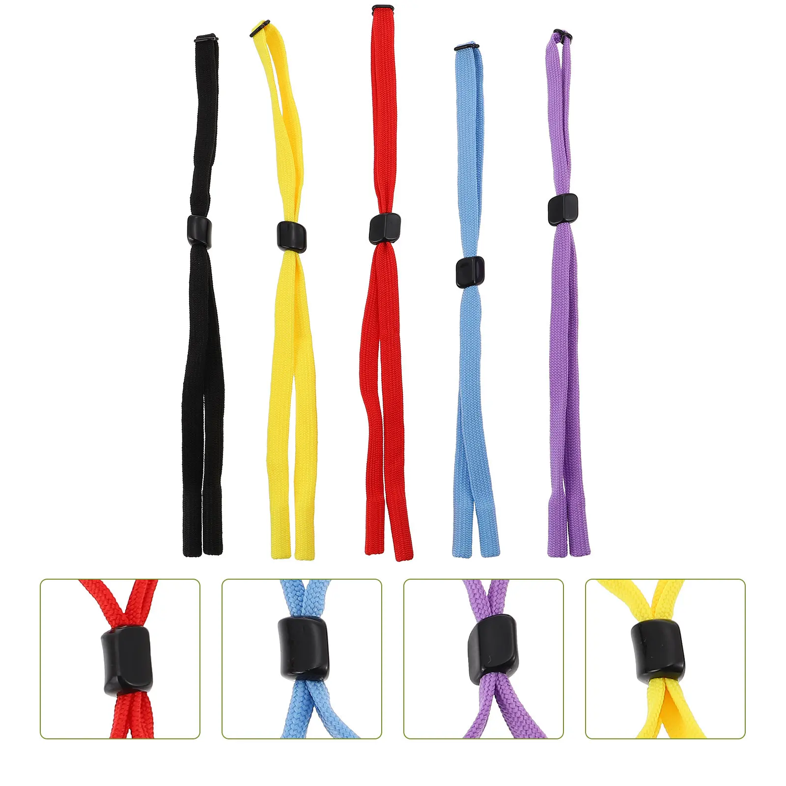 

5Pcs Anti-Lost Glasses Lanyard Premium Polyester Adjustable Eyeglass Strap for Sunglasses Spectacles Wear-Resistant Convenient
