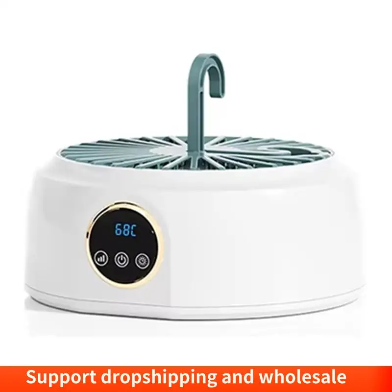 AA86 Clothes Dryer With Heater Fan, Travel Garment Drying Hanger Laundry Air Dehydrator With Timing Function US Plug