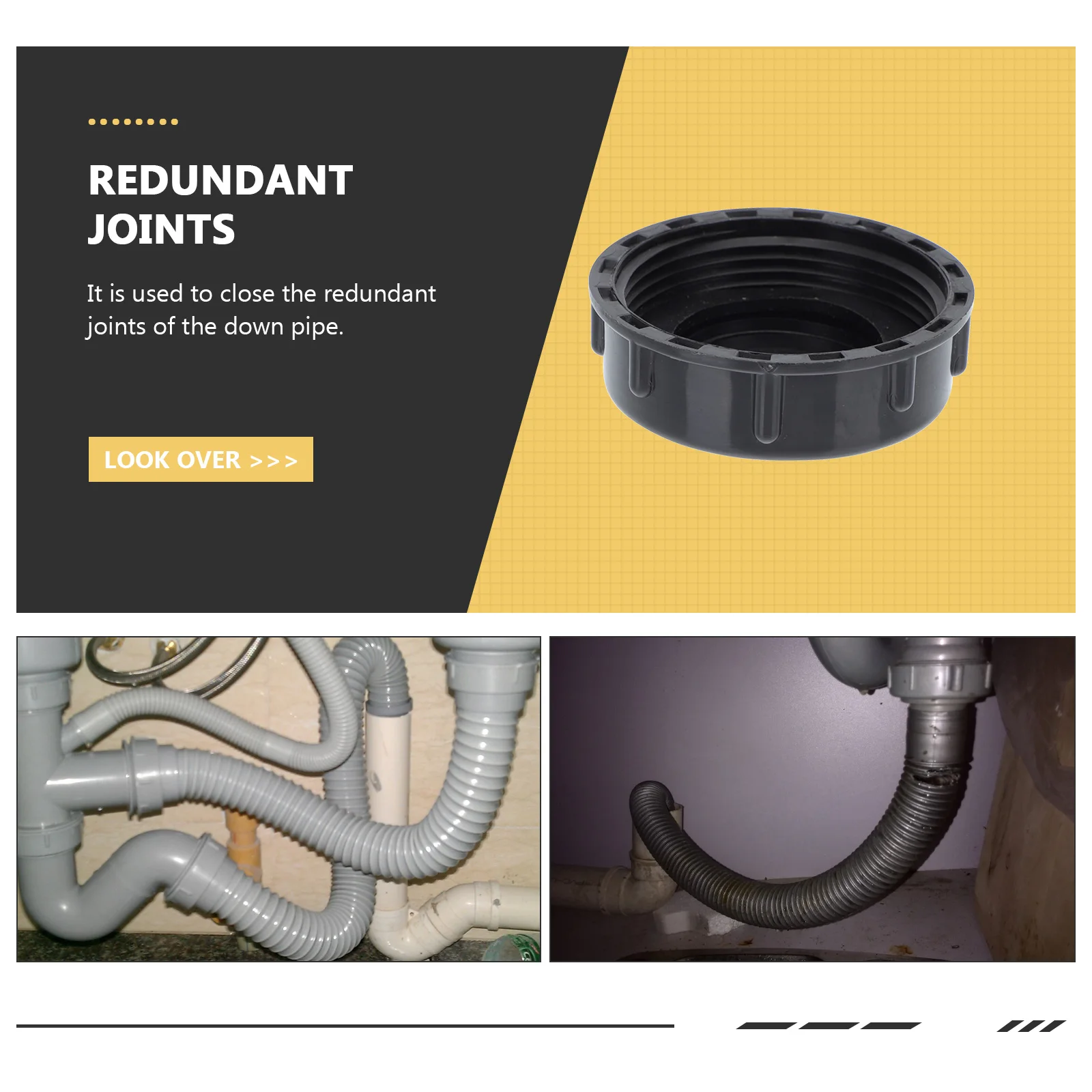 

6Pcs Drainpipe Caps Durable Wear-Resistant Plug Covers Plastic Drain Protective Caps for Food Waste Processor Drain Plug