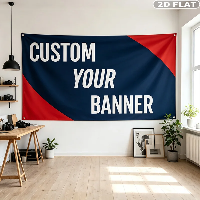 1pc Personalized Custom Banner with 4 Grommets, Custom Photos and Text, Ideal for Outdoor Birthday Parties & Yard Events