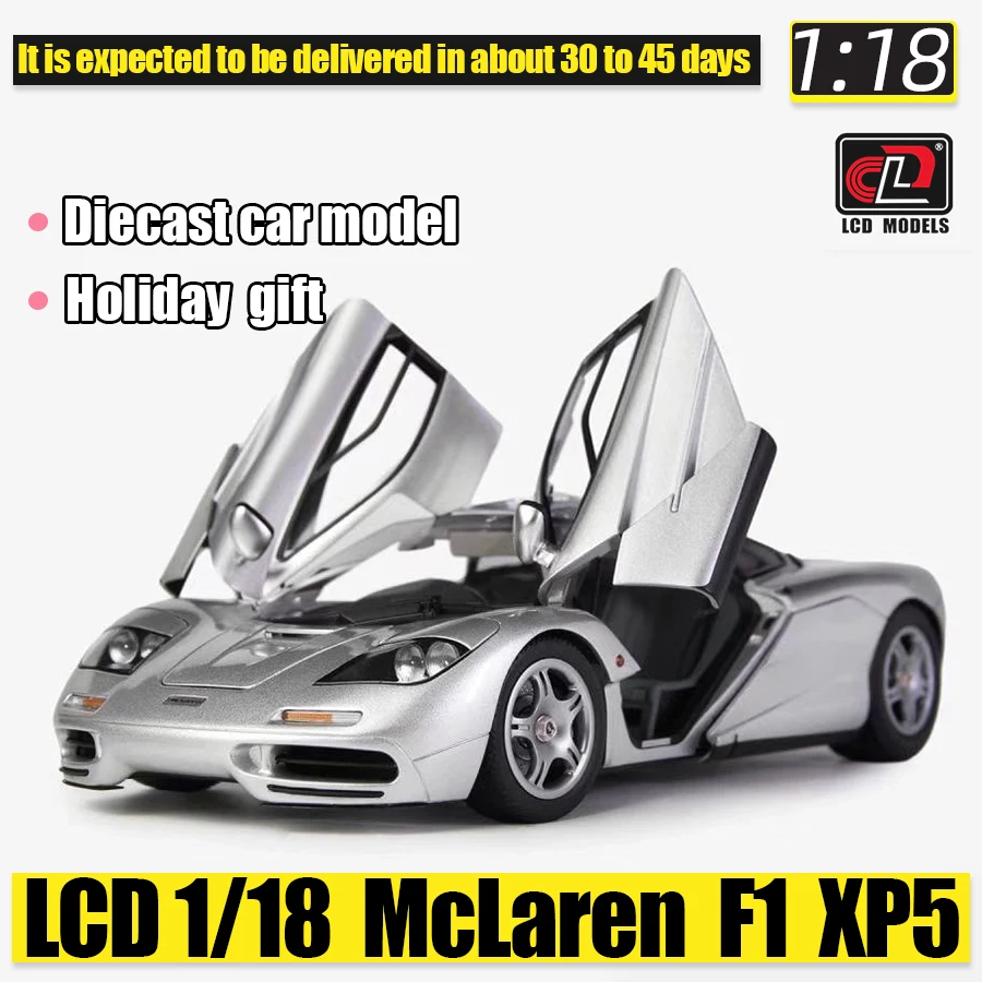 NewS McLaren F1 XP5 Silver 1:18 LCD model alloy car model sports car static display piece holiday gift collection