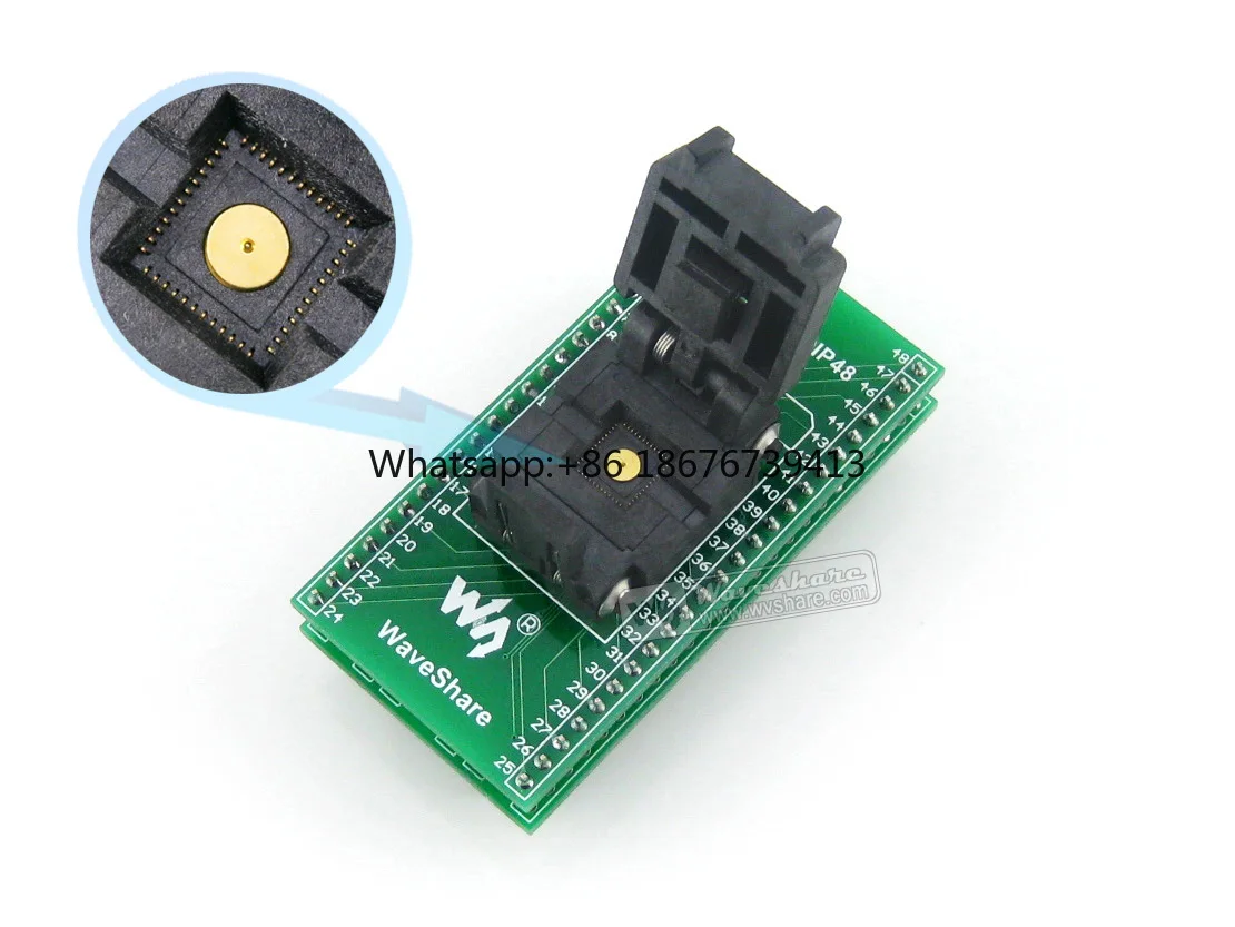 SKU-10111 QFN48 DIP48 Adapter Socket for Programmer 0.5mm Pitch 2.54mm Pitch Converter for Microcontroller Made Guangdong China