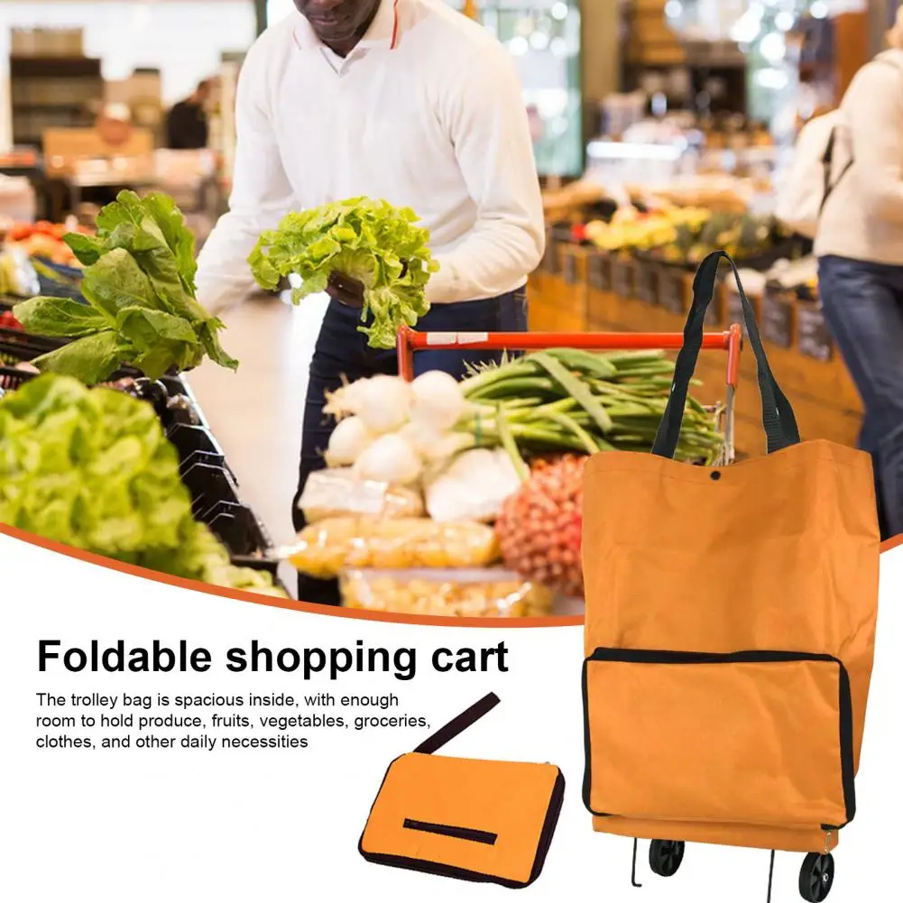 Laundry Trolley Foldable Shopping Cart Portable Folding Shopping Cart Trolley Bag with Wheels Capacity Waterproof for Easy