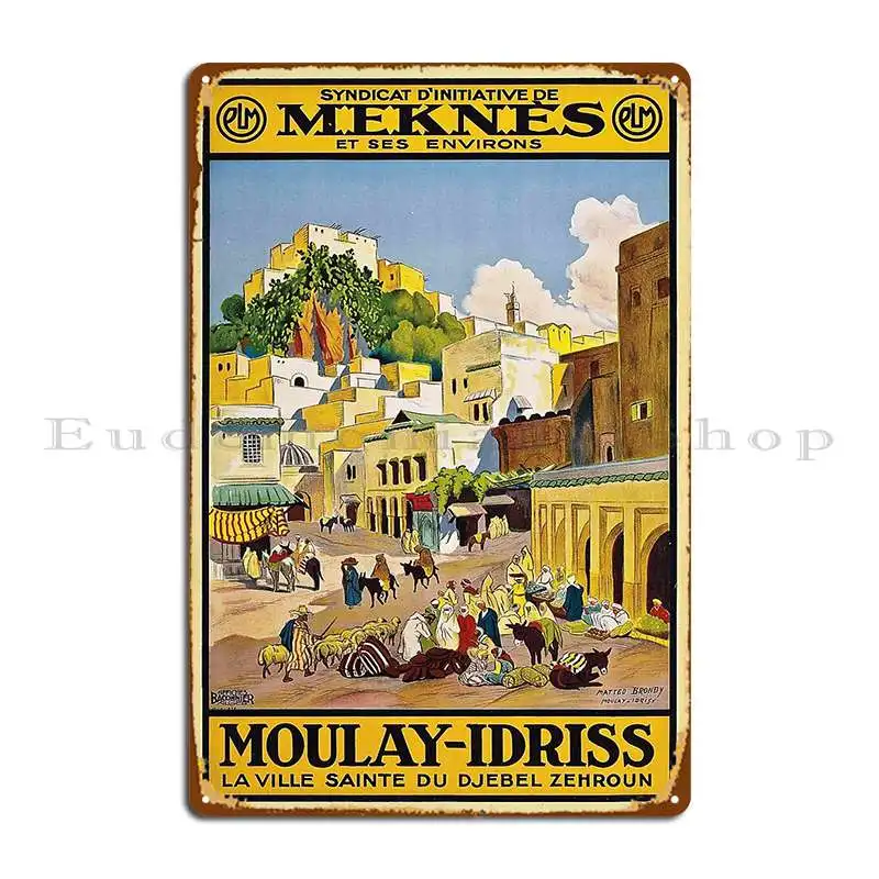 vintage poster travel poster mekn%c3%a8s Metal Sign Rusty Garage Design Character Living Room Tin Sign Poster