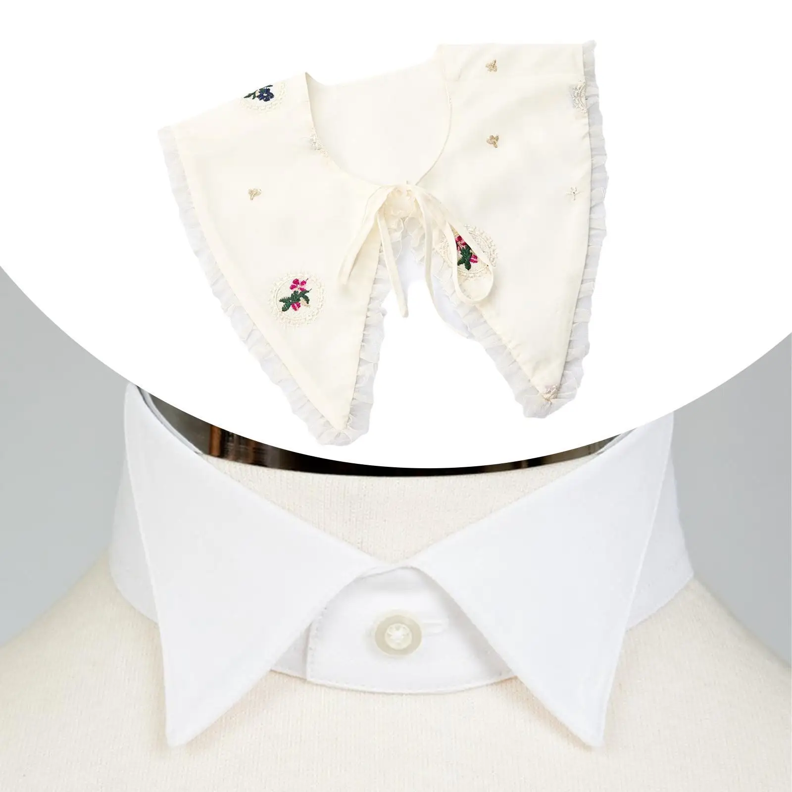 شال بياقة كاذبة، ياقة مزيفة، ياقة صناعية أنيقة قابلة للفصل للسترة، القميص، الفستان، البلوزة للارتداء اليومي