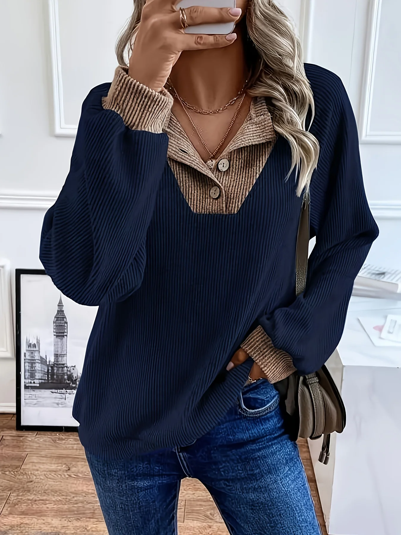 

Синий женский топ больших размеров, весенний шикарный и элегантный топ, подходящий для повседневной носки, модный женский топ синего цвета.