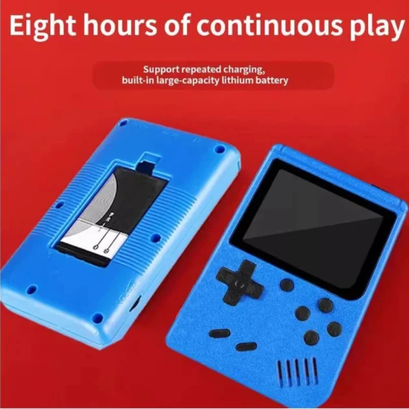 Consola de juegos portátil roja Retro, Mini consola de juegos para niños 400 en 1, consola portátil de doble juego clásica, compatible con 1P o 2P Play