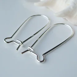 ear hook,31.5*13*0.9mm solid 925 sterling silver earring wire Hook, kidney shaped earring hoop hooks,sold by pair ,1pair