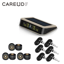 CAREUD Solar Bus RV Truck TPMS Wireless Tire Pressure Monitoring System With 6 External/Internal Sensors Max 199 PSI
