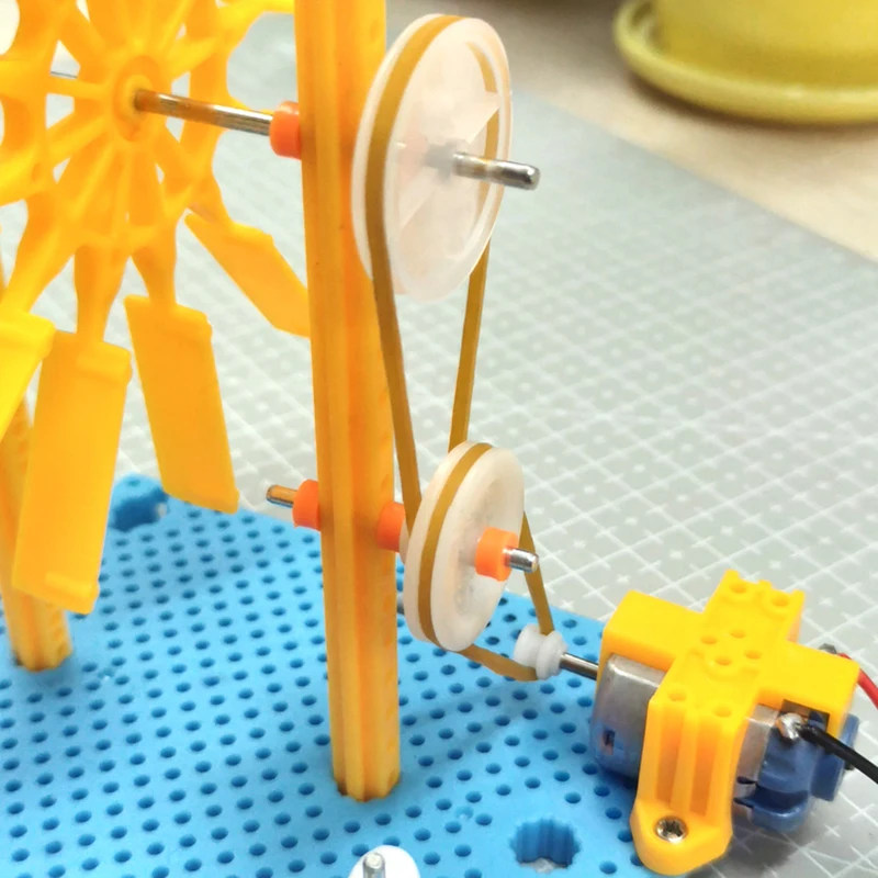 전기 물레방아 모델 어린이 과학 장난감 기술 물리학 키트 학습 플라스틱 퍼즐 교육용 장난감