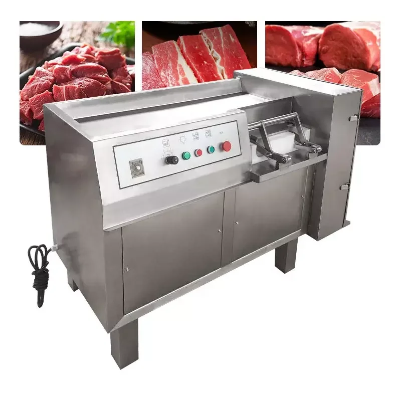 Automatic Frozen Meat Cutting Machine Pork Dicer  Beef Cube Cutter ElectricChicken Bone Meat Cubes Cutter