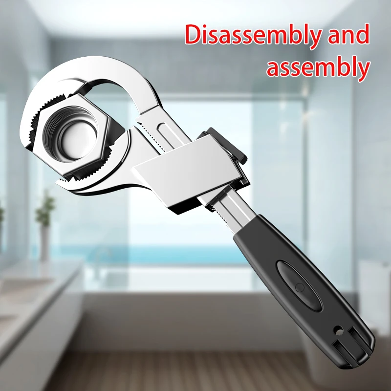 Wrench Universal Double Ended Wrench Aluminium Alloy Open End Spanner Bathroom Plumbing Faucet And Sink Repair Tool Adjustable