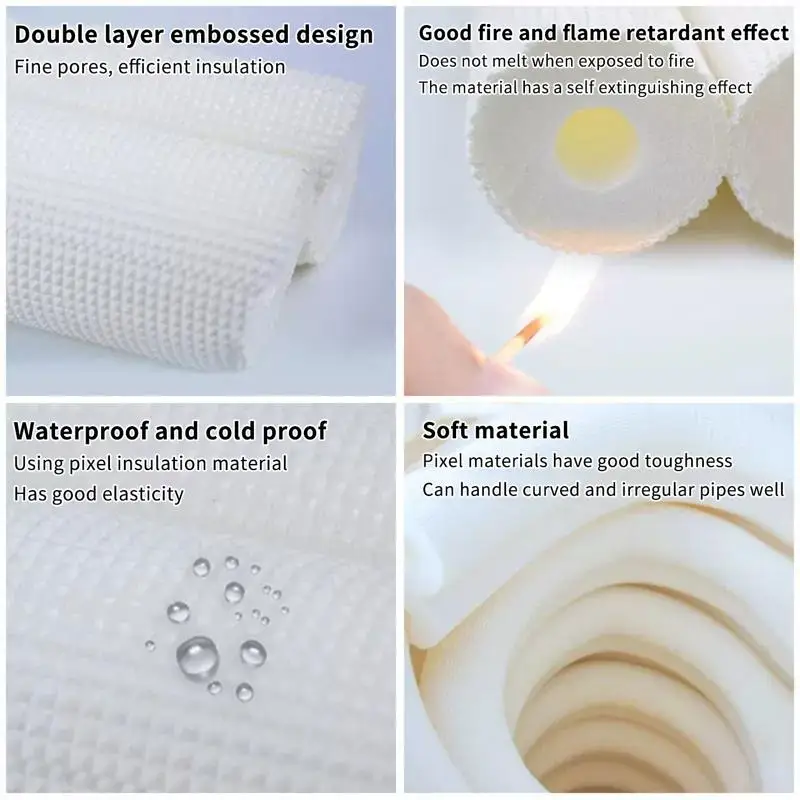 1Meter Pipe Insulation Foam Tube Air Conditioner Pipe Fittings Heat Preservation Foam Tubing For Mini Split Copper Line Set