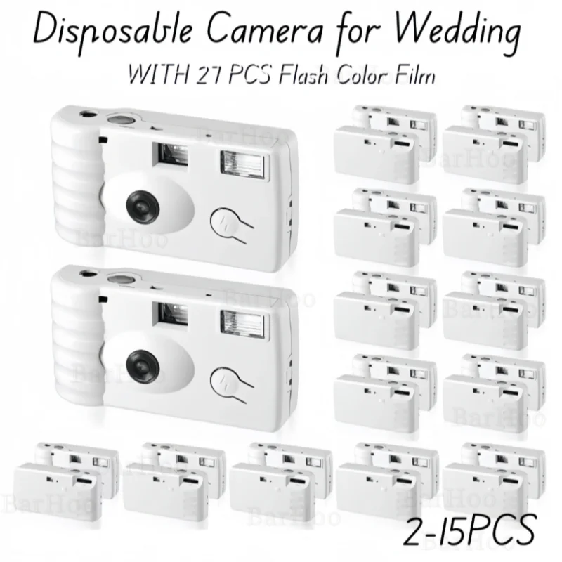 2PCS Wedding Disposable Camera One Time Camera with 27PCS Flash Color Film Single Use Film Camera Party Shower Birthday Gift