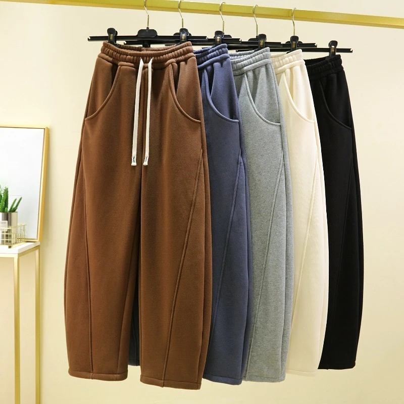 Primavera Autunno Novità nella moda Pantaloni a gamba larga in tinta unita da donna Pantaloni a gamba dritta per il tempo libero sportivi larghi a vita alta