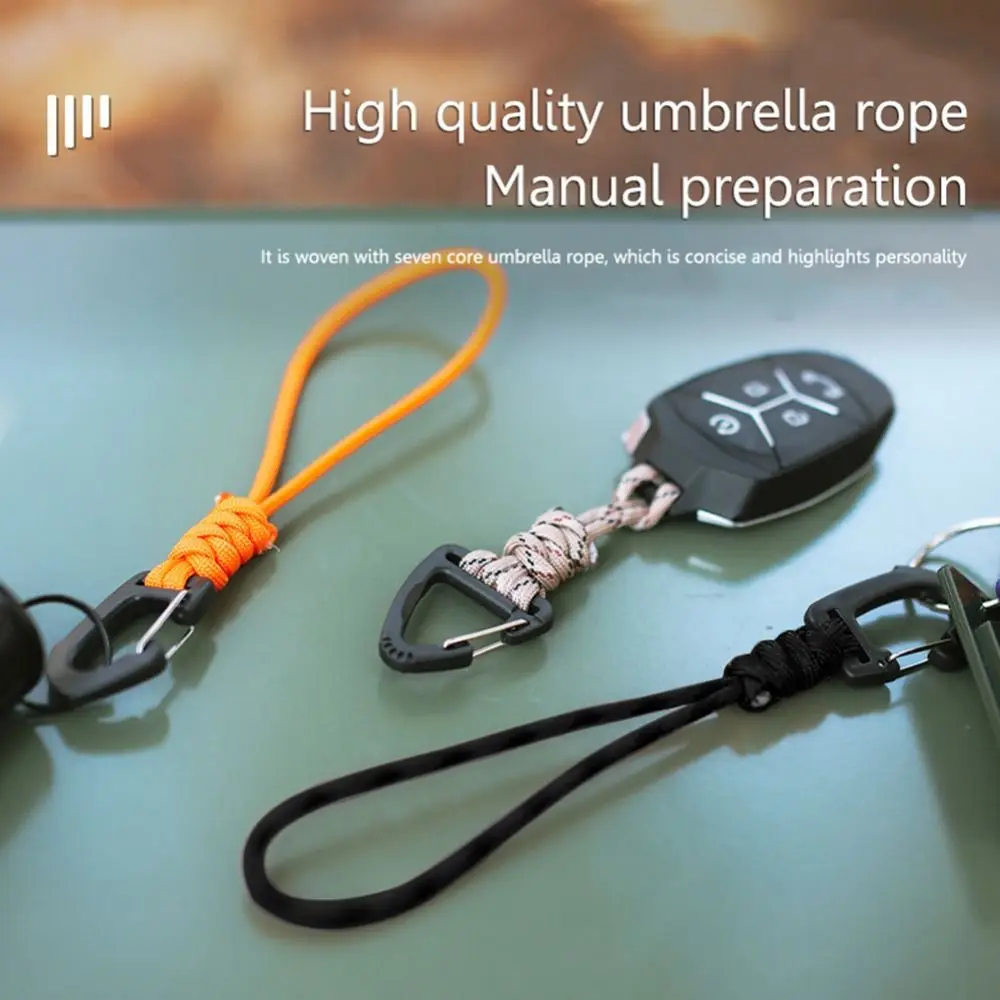 Multifunction Plastic Umbrella Rope Hook Practical High Quality Keychain Braid Rope Key Ring Outdoor Camping Sports Accessories
