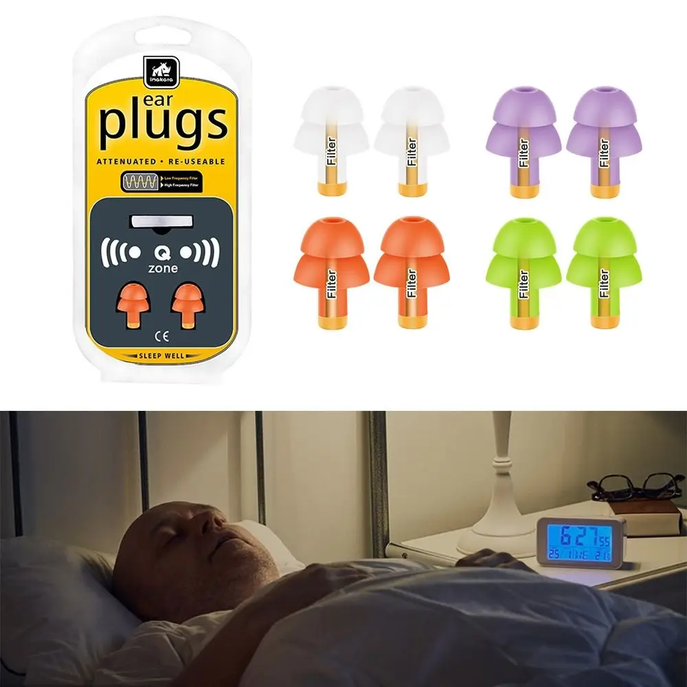 Silicone Filter Earplugs Tool Sound Insulation Sleeping Anti-noise Ear Plugs Soft Learning Ear Protection Unisex