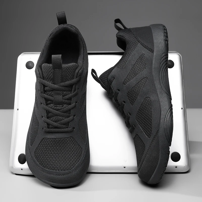 Fashion Men Wider Shoes Breathable Mesh Men Barefoot Wide-toed Shoes New Flats Soft Zero Drop Sole Wider Toe Sneakes Big Size 48