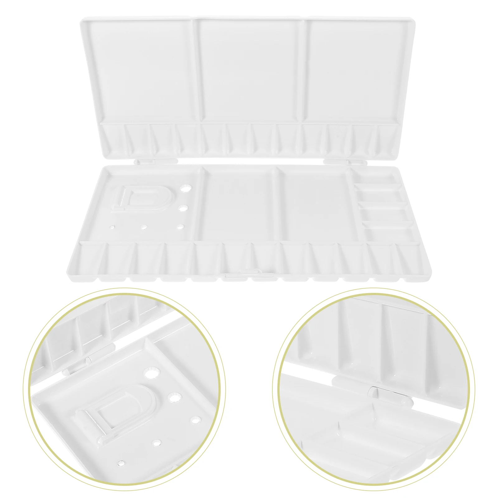 

28+5 Compartment Plastic Painting Palette Foldable Paint Tray Brush Holes Durable Pp Travel Storage For Artists Students Crafts