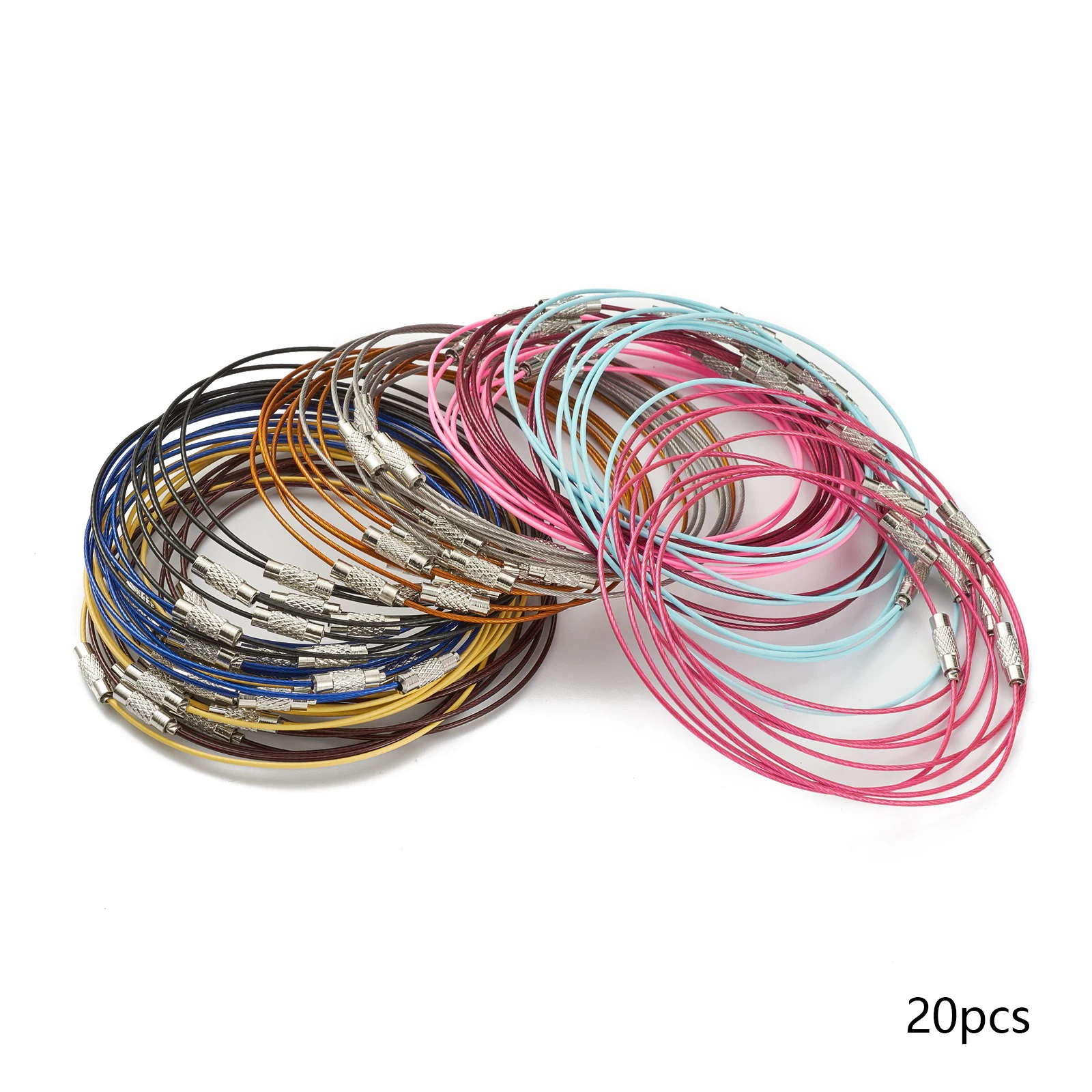 

20 Pcs Steel Wire Bracelet Making, with Alloy Clasps for DIY Bracelet Jewelry Making