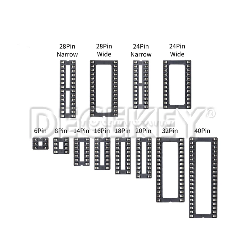 10PCS IC Seat DIP IC Socket Adaptor Solder DIY Sockets 6pin 8pin 14pin 16pin 18pin 20pin 24pin 28pin