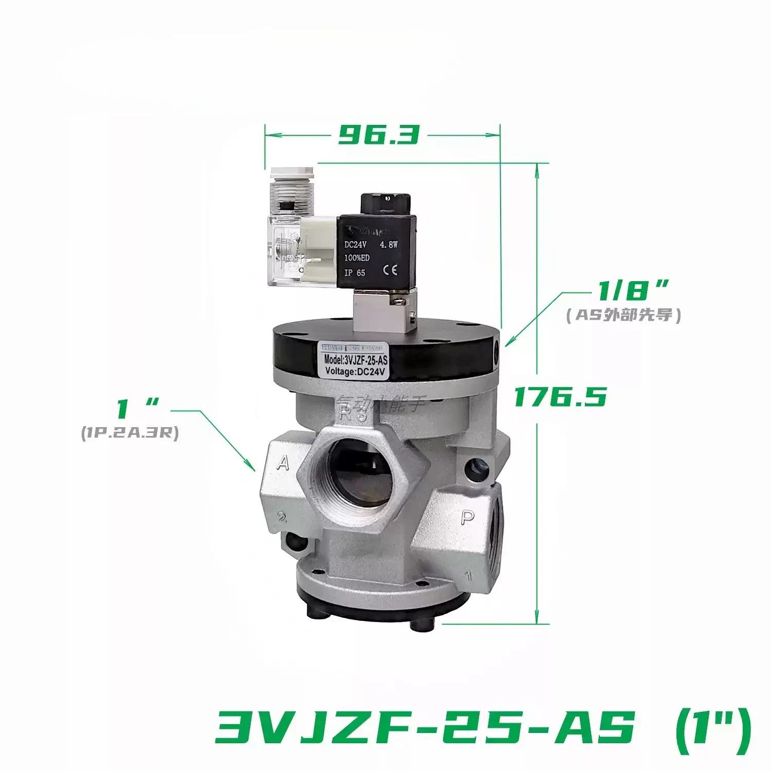 Suitable for JELPC 3VJZF‑25‑AS 2 Position 3 Way Poppet Solenoid Valve DC24V AC220V Pneumatic Control Valve