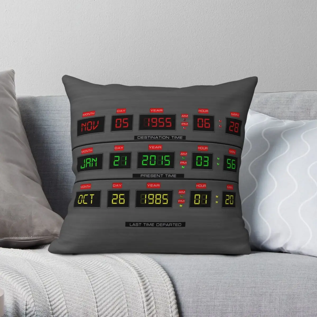 

Back To The Future Square Pillowcase Polyester Linen Velvet Printed Zip Decorative Throw Pillow Case Bed Cushion Case