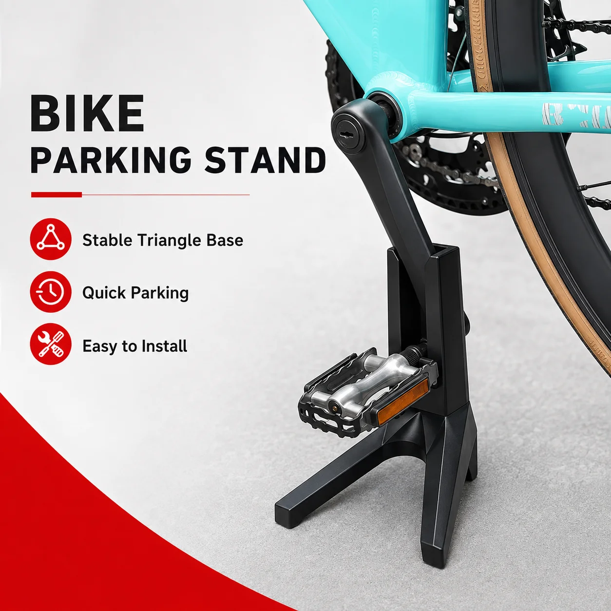 PINMOAP 1PC Portable Bike Parking Stand Bicycle Rack Holder Storage Support For Mtb Road Bike Garage Home Indoor Outdoor Use