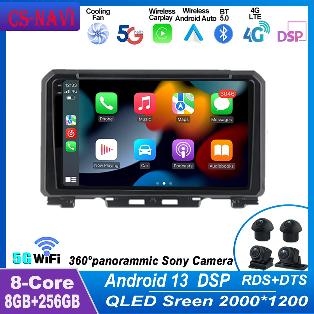 

Android 13 For Suzuki Jimny 2018 2019 2020 Car Radio Multimedia Stereo Video Player GPS Navigation Carplay Auto DSP 2Din DVD