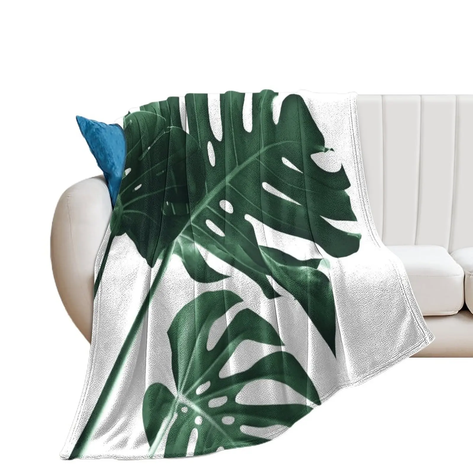 Tropical Monstera Finesse #1 #minimal #decor #art Throw Blanket decorative Luxury Thicken Blankets