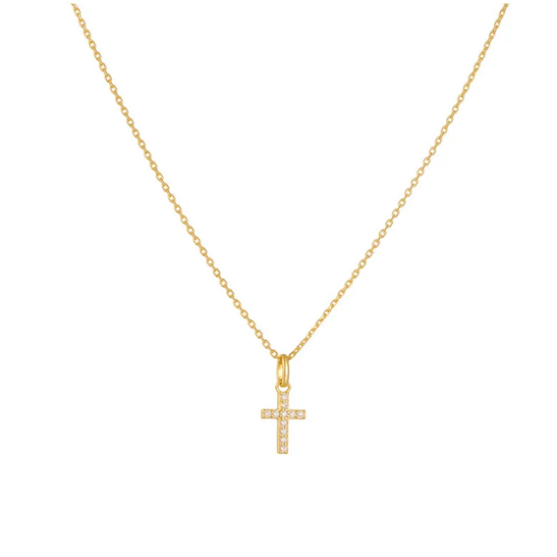 Klassische Kreuzanhänger-Halskette aus Edelstahl, geometrischer Choker, Partygeschenk für Frauen – Detail 8