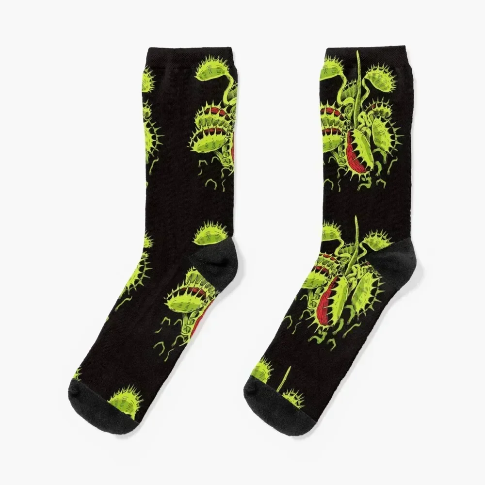 

Carnivorous Plant Venus Fly Trap Lover Botanical Socks Rugby cotton New year's Socks Woman Men's