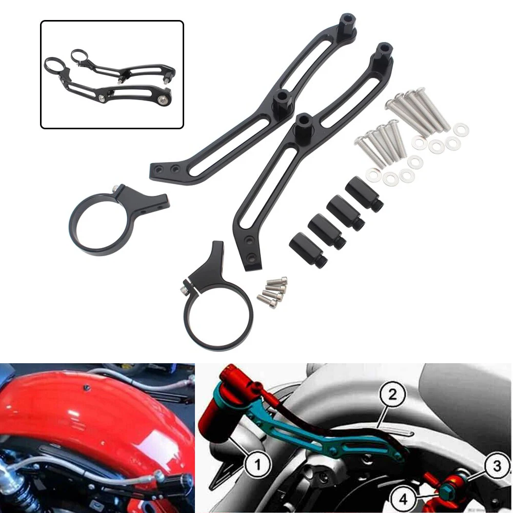 

Remote Reservoir Rear Shocks Mounting Brackets Fits For Harley Touring Electra/Street/Road Glide CVO Road King FLHTK 2014-2023
