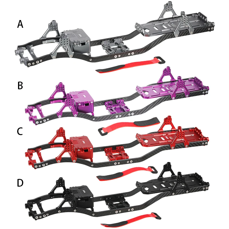 Aluminum Alloy Hardcore Frame Chassis Kit For 1/10 Axial SCX10 RC Car Part RC Car Accessories Replacement Parts Purple