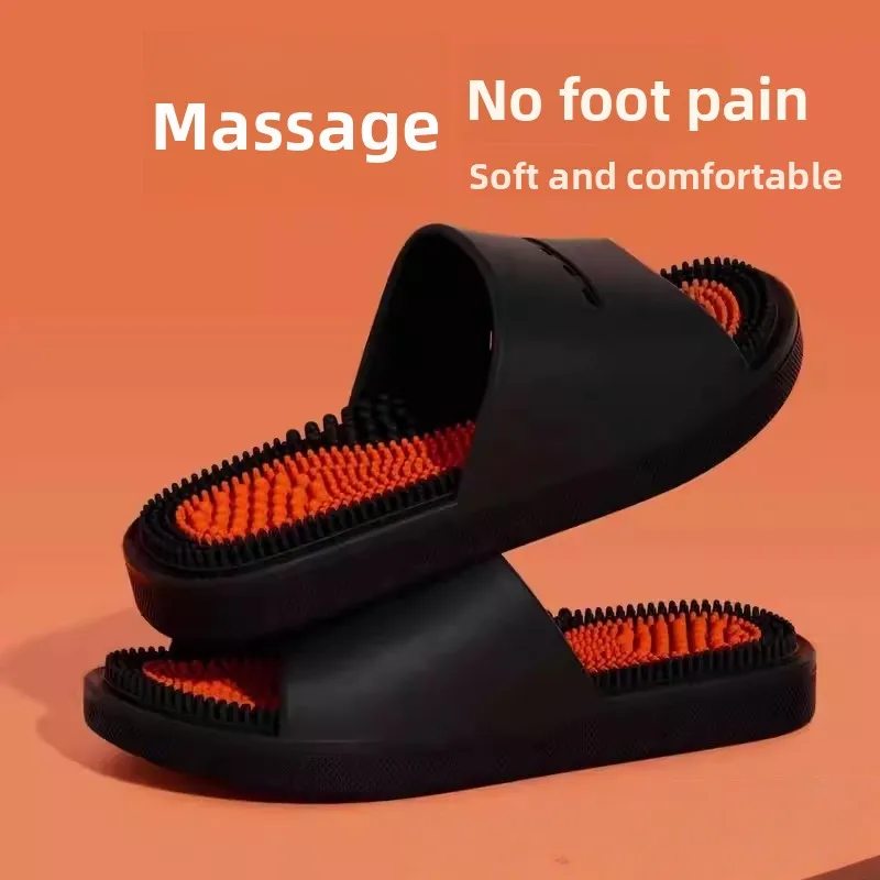 

Massaging Cooling Slippers Men's Summer Home Bathing Pain-Free Foot Stimulating Acupoint Shoe Therapy Slip-On Slippers