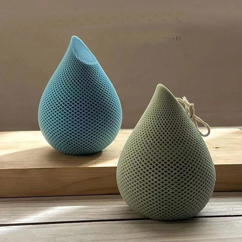 DIY Wassertropfen gestreifte Kerze Silikonform Vase Form Kerze Silikonform geometrische Form Spiralkugel Kerze Silikonform