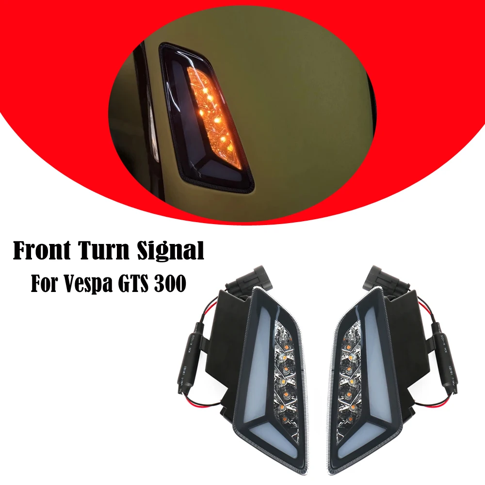

New Front Rear Turn Signals Blinker Daytime Running LED Light For Vespa GTS 300 GTS300 Motorcycle Accessories 2023-2025 Set
