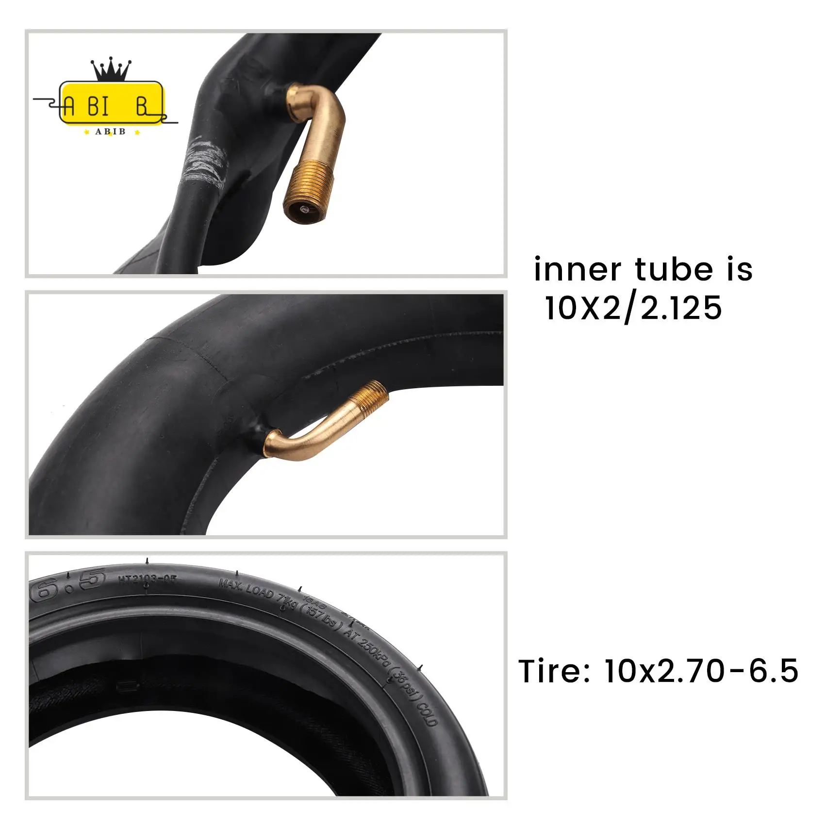 ABIB -10X2.70-6.5 Inner Tube Outer Tire 10X2.70-6.5 Inflation Tyre For Electric Scooter Balance Scooter Accessories