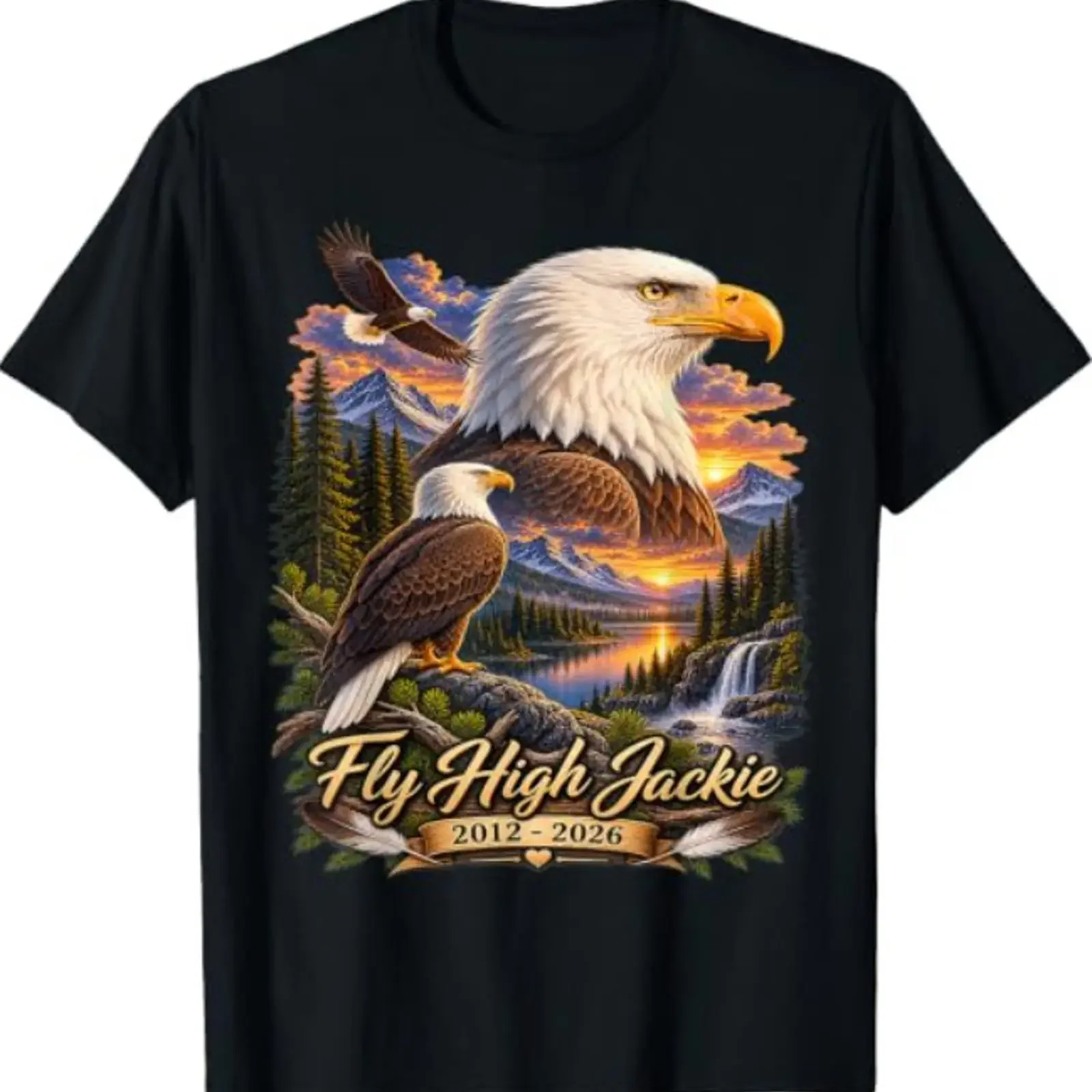 Fly High Jackie and Shadow Bald Eagle T Shirt vintage Washed Comfortable Slightly designer clothes Unisex Stretched Stylish