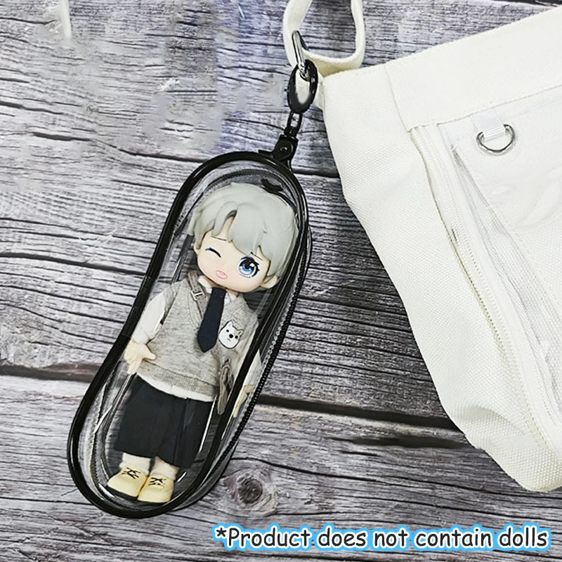 Mini transparente saco de armazenamento de escova cosmética bolsa de moedas chaveiro pingente organizador chave batom fone de ouvido saco carteira