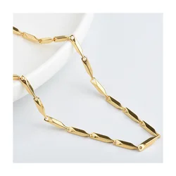 Water Proof Not Fade Gold Plated Stainless Steel Classic Fashion Unisex Trend Pure Chain DIY Necklace For Women Men Students