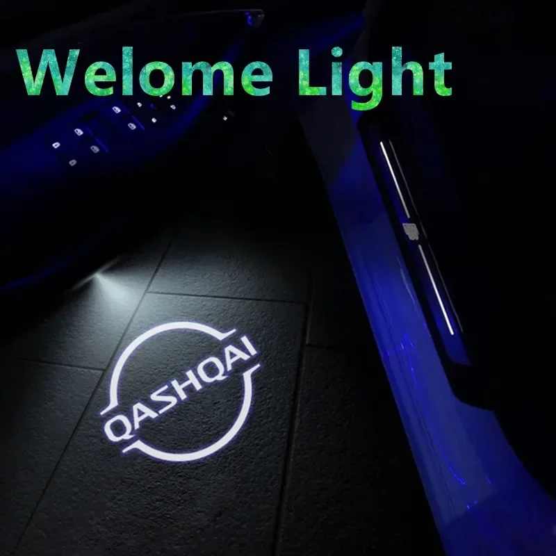 

2pcs For Nissan Qashqai Logo Car Door HD LED Lamps Infrared Sensing Projector Courtesy Welcome Lights