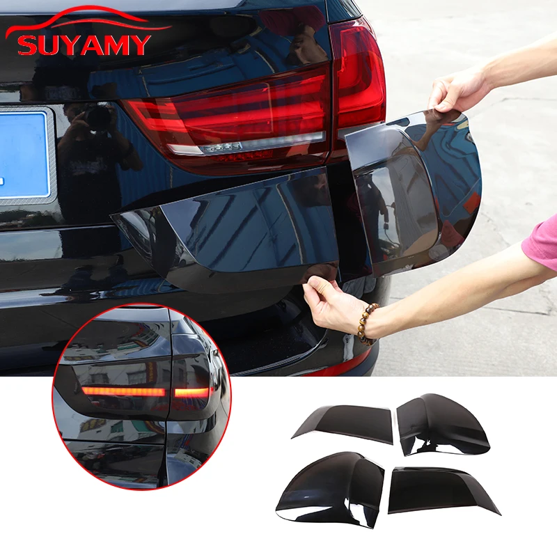 

For BMW X5 F15 2014-2018 ABS Smoke Black Car Rear Light Hoods Decoration Cover Trim Tail Lamp Guards Sticker Auto Accessories