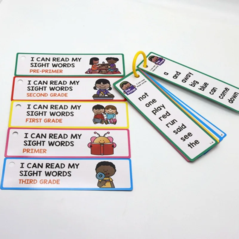 English Word Cards 16 High-frequency Word Learning Cards Children's Educational Toys School Training Teaching Aids