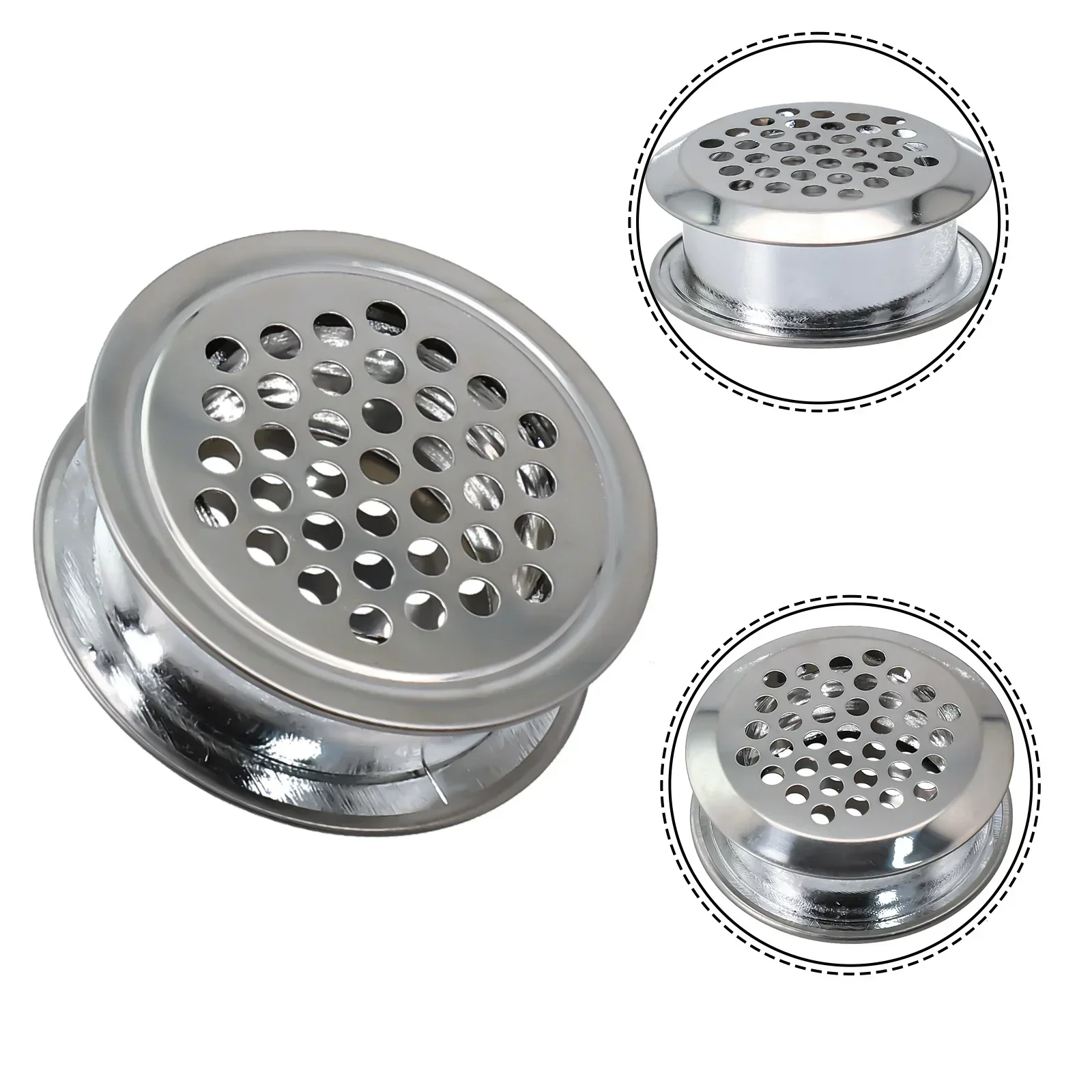 Grille d'aération murale ronde en acier inoxydable, grilles d'aération élégantes, capot en surpoids amélioré, lot de 2